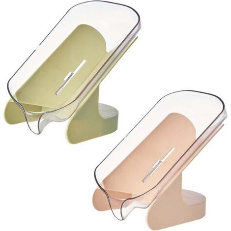 2 pièces Plastique Porte Savon Boîte,Porte drainant,Vidage Salle de Bain Support Savon,Antidérapant,pour Éponges Salle de Bains Cuisine (Vert et Jaune) (1/4)