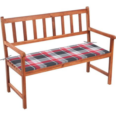 Banc de jardin avec coussin 120 cm Bois d'acacia massif