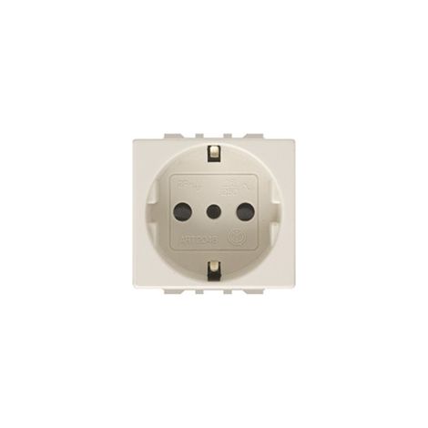 Feb Unel Prise 2 poles + terre centrale pour se'rie Laser et Magic, couleur blanche
