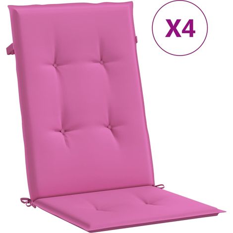 Coussins de chaise à dossier haut lot de 4 rose tissu (1/5)