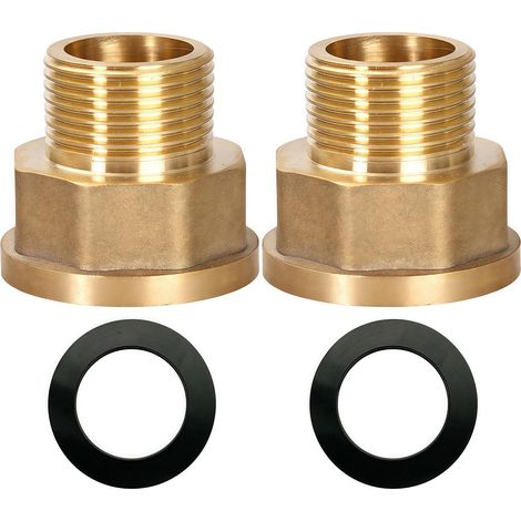 Mamelon double G1/2" (Ø 20mm) laiton mâle,4 pièces hexagonal G1/2"M/M,Raccord de jonction 2 x M Raccord fileté,Double mamelon Raccords en convient pour l'eau potable À Manchon Réduit Femelle/Mâle (1/5)