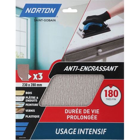 Anti-Verstopfungspapier Körnung 240, 3 Blätter – Norton