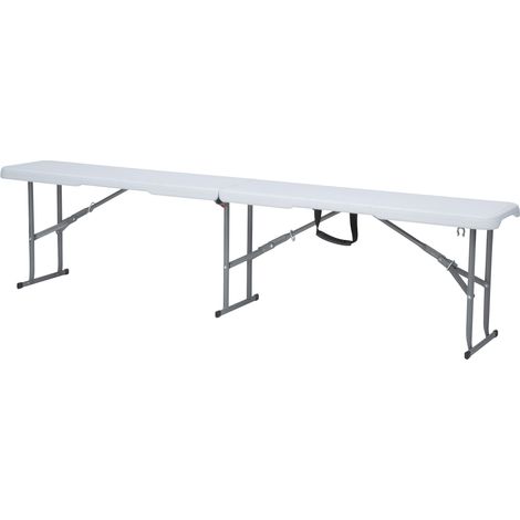 Panca Pieghevole per Catering 183x28x43 cm in Polietilene Bianca