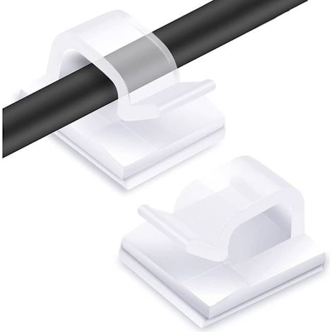 Confezione da 60 fascette autoadesive Rychui per l'organizzazione e la gestione dei cavi, compatibili con Cavalier Cable Electrical, trasparenti. - AquaForge (1/4)