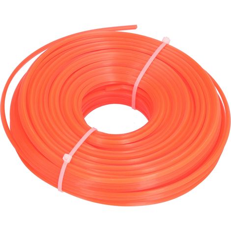 Ersatzfaden für Rasentrimmer, hohe Flexibilität, einfache Installation, verschleißfestes Nylon-Trimmerseil für Rasenmäher, rot, 3,0 Quadrat (1/5)