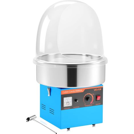 Macchina per zucchero filato commerciale Vevor, macchina elettrica per zucchero filato da 1000 W, facile da usare con una ciotola in acciaio inox da 38 cm e un (1/2)