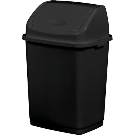 Poubelle plastique Clap Green à couvercle basculant - 10l - noir