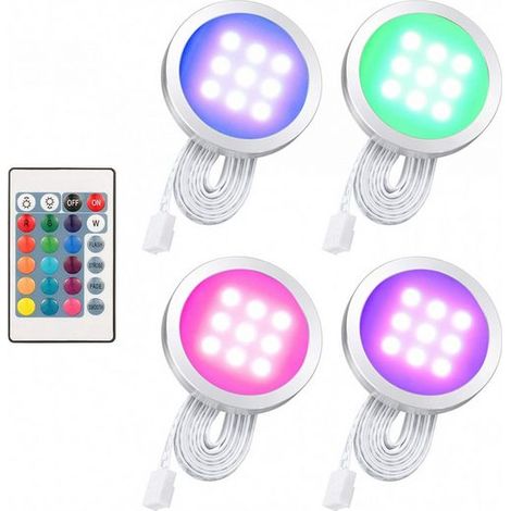 Strahler 4PCS LED Kabinett Licht Installationssatz mit Fernbedienung (1/5)
