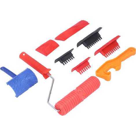 Kit de peinture murale avec rouleau à motif imitation bois et outil pour peindre les murs (1/5)