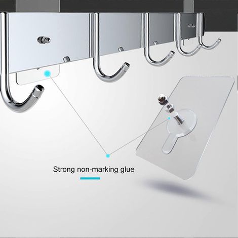 Lot de 5 crochets adhésifs muraux en plastique, grande capacité de charge, avec vis de fixation pour la maison (1/4)