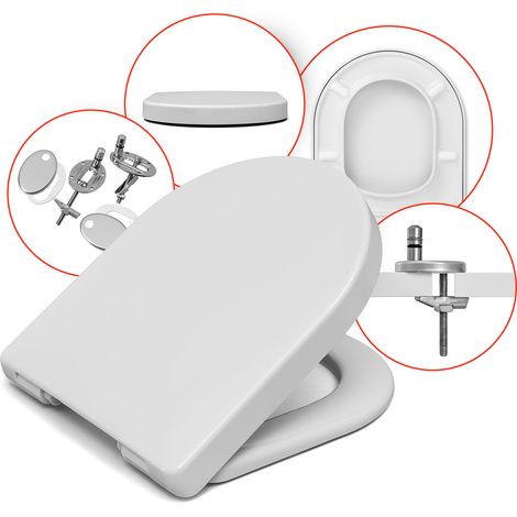 Les rois des sièges de toilettes  Abattant WC Duroplast - Blanc - Mécanisme silencieux - Antibactérien