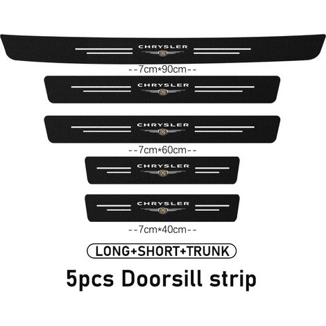 (5 pièces) 5 autocollants de protection de seuil de porte en fibre de carbone pour Chrysler 300c,200 Cruiser,Grand Voyager,Pacifica,Town & Country (1/3)
