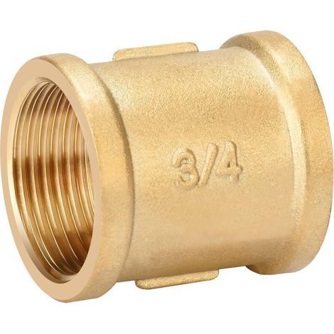 Manchon en Laiton 3/4 Pouce Raccord Fileté Femelle pour Système de Chauffage et Eau Potable (1/5)