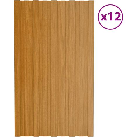 Panneau de toiture 12 pcs Naturel 80 x 45 cm Acier galvanisé (1/5)
