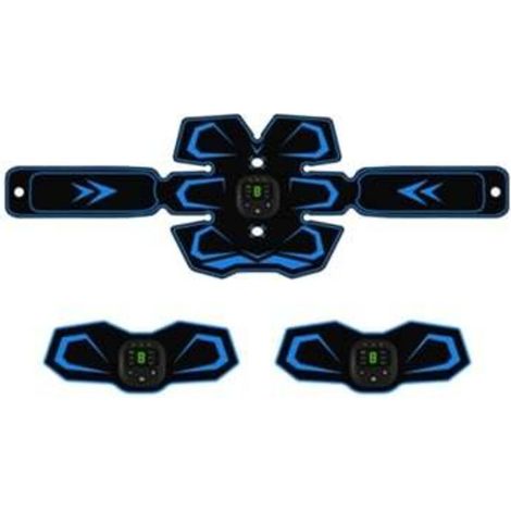 Stimulateur musculaire abdominal EMS, bande adhésive pour muscles abdominaux, kit de musculation à domicile bleu, ensemble de trois pièces Cuich-AquaForge