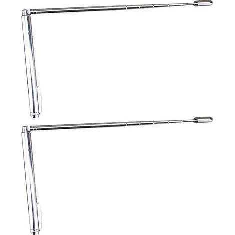 Baguette de sourcier portable en acier inoxydable (lot de 2), idéale pour l'extérieur.-56X0.9CM-Silver