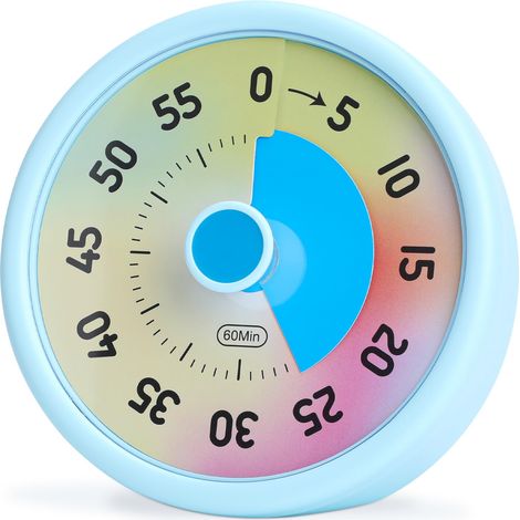 Minuteur Visuel Enfant, 60 Minutes Visual Timer pour Enfants et Adultes, Minuteur Visuel Timer Enfant avec Fonction Silencieuse (1/5)