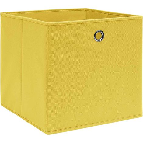 Cajas de almacenaje 10 uds tela no tejida amarillo 28x28x28 cm vidaXL