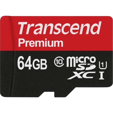 Transcend TS64GUSDU1 64 GB Classe 10 UHS-I U1 MLC NAND Preto / Vermelho