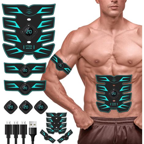 brazos, espalda, hombros, piernas y caderas, estimulador muscular EMS, estimulador muscular abdominal, equipo de fitness para el abdomen, músculo abdominal (1/5)