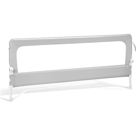 Jiubiaz 180CM Barrière de Lit Pliable Bébé, Barrière de Protection pour Bord de Lit, Rail de Lit Protection Enfants Tissu Oxford Angle 0°-180° Gris