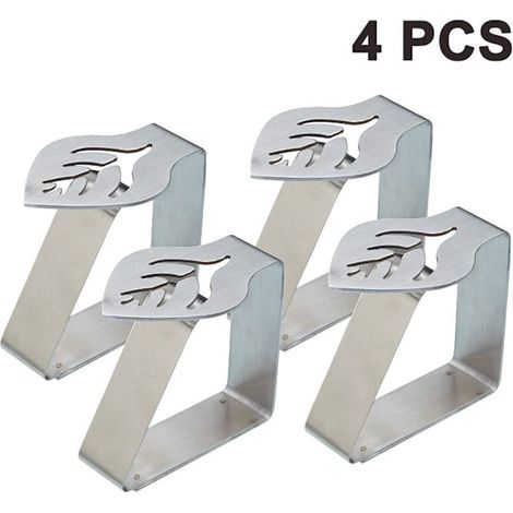 4-pack rostfria bordsduksklämmor, rostfria bordsduksklämmor (1/5)