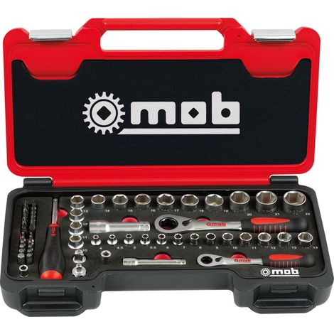 Mob Outillage – Coffret cliquet et douilles traversantes 59 pièces – 13 douilles de 3.5 à 22mm – 1 cliquet traversant – Rallonge 75mm – Adaptateurs inclus (1/5)