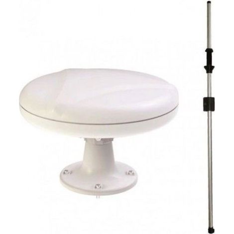 Antenne TNT Omnidirectionnelle 35dB + Mat Traversant Camping Car Caravane