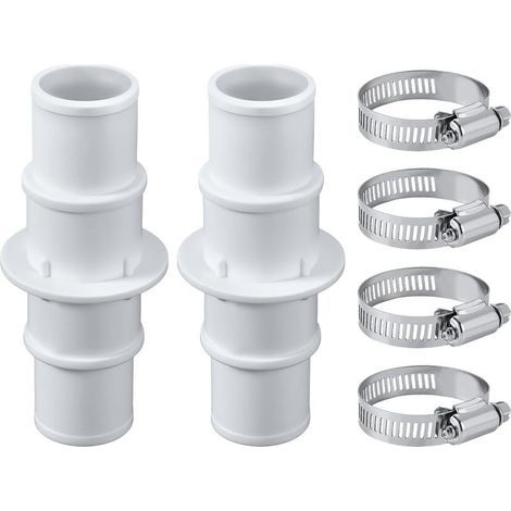 2pcs Connecteur de Tuyau de Piscine, avec 4 Acier Inoxydable Colliers de Serrage 32mm ou 38mm Adaptateur de Tuyau Piscine pour Aspirateur de Piscine Nettoyeurs Tuyaux de Pompe à Filtre (1/5)