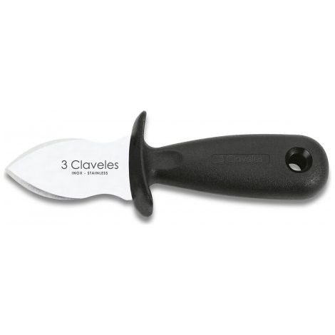 Cuchillo abre ostras de acero inoxidable con mango pom, 7 cm
