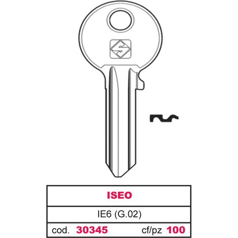 Silca chiave ottone ie6 (g.vac 3) iseo (100 pezzi) - Silca