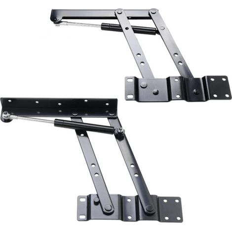 (Noir, Style 1) Charnière de table basse relevable 2 pièces, mécanisme de table basse relevable robuste, charnière à ressort de table basse relevable (1/5)