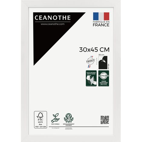 Cadre Photo Blanc 30x40 cm et 40x30 cm - Convient au – Cadre pour Photo 30x40 cm , Affiche ou Poster - Cadre Photo Eternel Blanc 30x40 cm - Fabriqué en France - Verre acrylique Incassable (1/5)