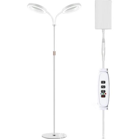 Grande lampe horticole 12V pour plantes d’intérieur, spectre complet renforcé 660 nm, LED LUMILEDS, 2×16 cm lampes avec minuterie & gradation, hauteur réglable 42 170 cm, base 22 cm, 20W (1/5)