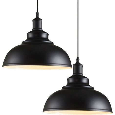 Industrial Pendelleuchte, E27, 29 cm, 2 Stück, Hängelampe, Kronleuchter für Küche, Schlafzimmer, Wohnzimmer, Esszimmer (1/4)