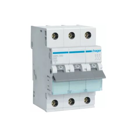 hager Leitungsschutzschalter 3 polig 6kA B-Charakteristik 50A 3 Module (1/2)