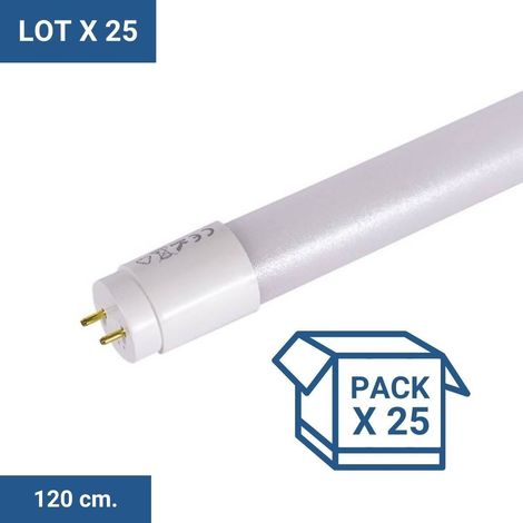 Barcelona Led – Lot de 25 tubes LED T8 120cm 18W 2600lm – Efficacité 140lm/W – Culot G13 – Blanc neutre 4000K et froid 6500K – Installation facile (1/5)