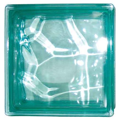 VETROMATTONE ONDULATO VERDE 19x19x8 cm - 6 pezzi