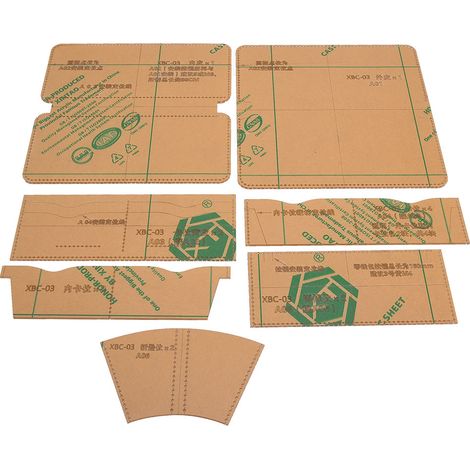 Lot de pochoirs acryliques transparents pour fabrication de portefeuille zip, outil de maroquinerie et sac à main (1/5)