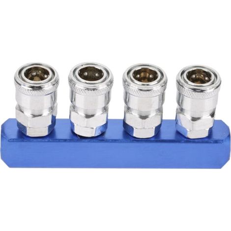 Raccord rapide pneumatique femelle 12 mm pour tuyau d'air, filetage PT1/4 (4 voies)