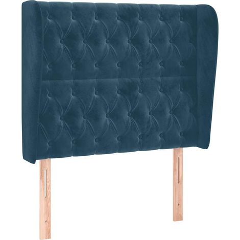 Maison Exclusive - Cabecero con orejas de terciopelo azul oscuro (1/5)