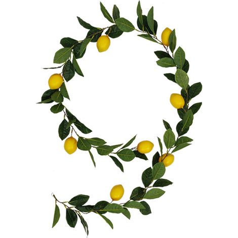 Guirlande de Citrons Simulés Chic - Décor d'Ambiance Naturel pour Mariage & Réception - 195cm Matière Imitation Soie (1/4)