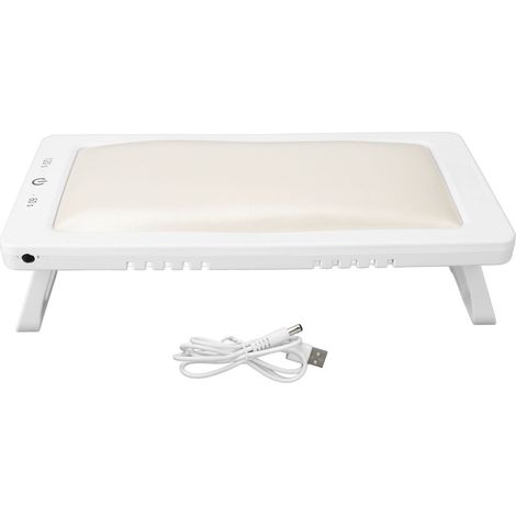 Lampe à ongles UV pliable 27 puces LED 2 temporisations, séchoir à vernis blanc avec coussin en cuir PU (1/5)
