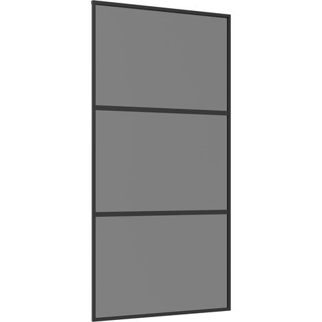 Porta scorrevole 102 x 205 cm Vetro Temperato e Alluminio vidaXL