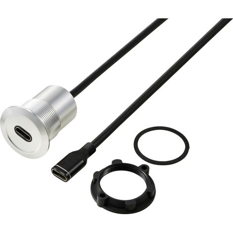 USB-C® (3.1) Buchse/Buchse 1 m Kabel silber TC-13376300 TRU COMPONENTS Inhalt: 1 St. (1/3)