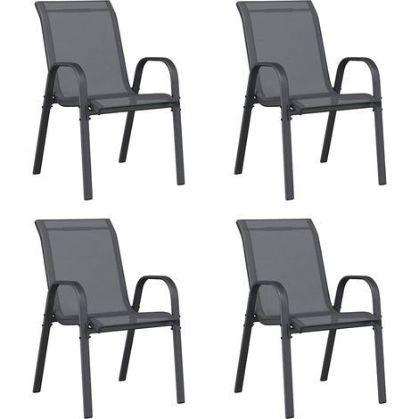 Maison Exclusive - Stapelbare Gartenstühle 4 Stk. Grau Textilene