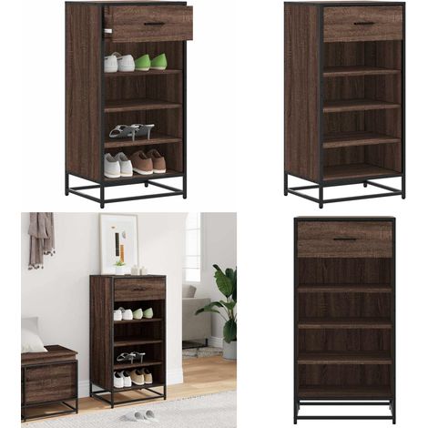 vidaXL Schuhregal Braun Eichen-Optik 48x38x97,5 cm Holzwerkstoff
