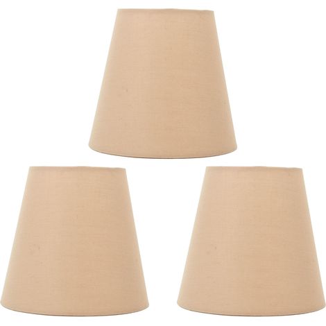 3 Stück Stoff-Lampenschirm, innovativer E14-Interventionstyp, moderner Staubschutz für Schlafzimmer, Nachttisch, Khaki (1/5)