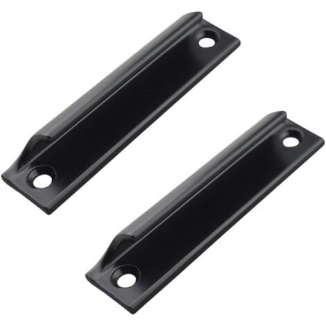 2 Pièces Poignée En Alliage D'Aluminium,Poignée Porte,Poignee De Porte Interieur,Poignée De Porte De Balcon,Poignee De Porte Exterieur,Pour Fenêtres, Quincaillerie De Meubles Avec 4 Vis(Noir)