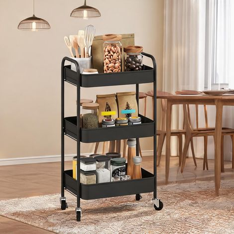 Armoire de rangement coloris noir en acier 45 x 30,6 x 79 cm (1/5)